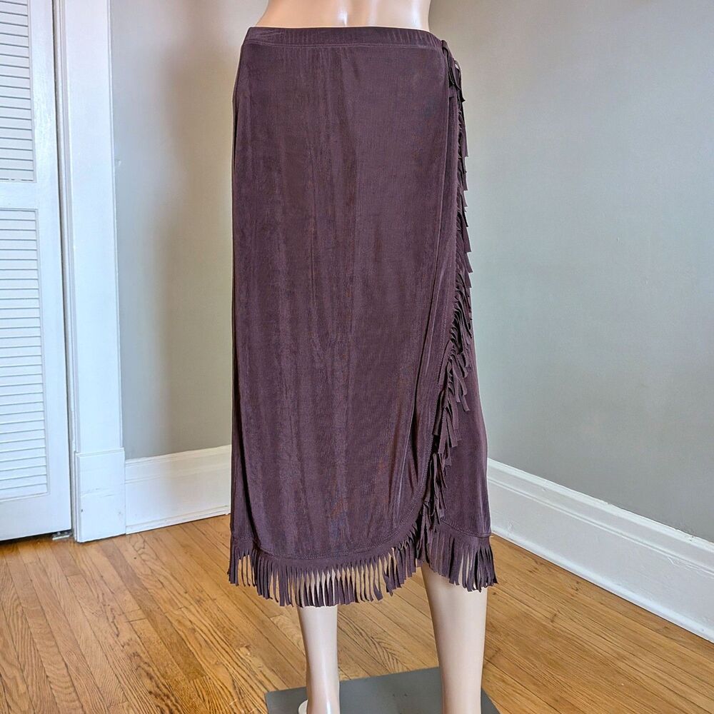 Vintage 90s Choices Fringe Midi Skirt, Western Boho Whimsigoth Fairy, Size MP